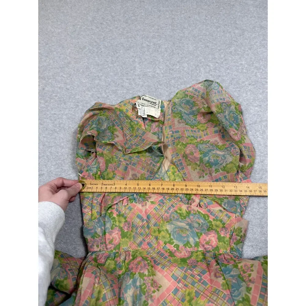 Vintage Young Innocent Arpeja Floral Dress Flutter Sleeves Junior Womens Size 5 - Picture 4 of 5